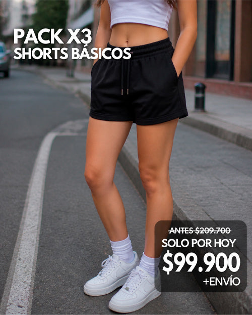 Pack x3 Short Mujer